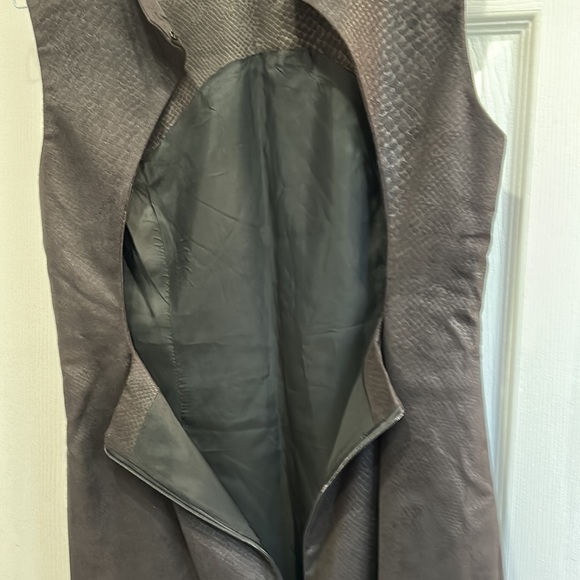 Suede like mini peep hole back dress one of a kind bought in Paris - Picture 2 of 3